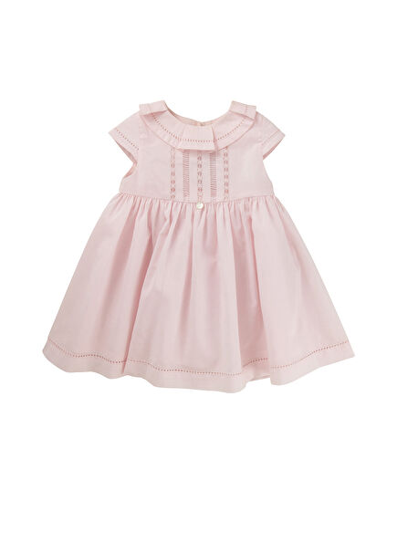 Pembe Kısa Kollu Kız Bebek Elbise