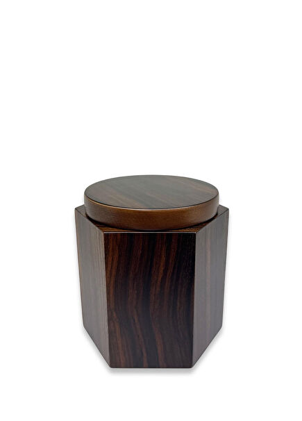 El Yapımı Kahve Ahşap Pipo Tütün Kavanozu