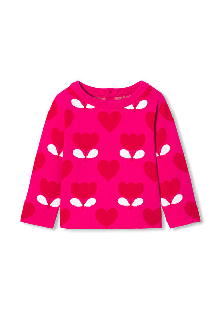 Jacquard Knit Baby Girl Sweater