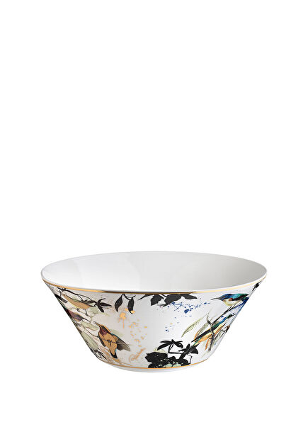 Garden's Birds Bird Patterned Porcelain Serving Bowl