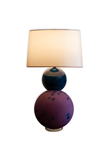 Navy Blue Purple Glass Lampshade