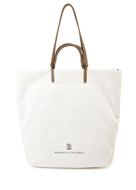 Ecru Logo Detailed Women's Shopping Bag