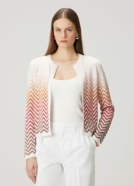White Pink Gradient Cardigan