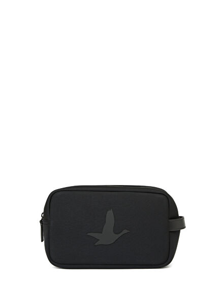 Black Logo Detailed Shaving Bag