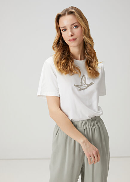 Taşlı Logolu T-shirt