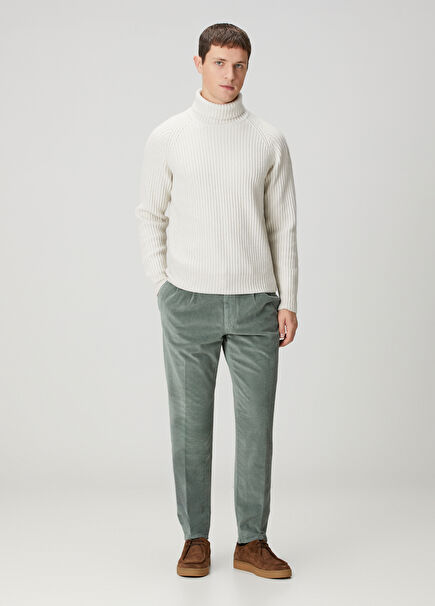 Açık Mavi Kadife Pantolon