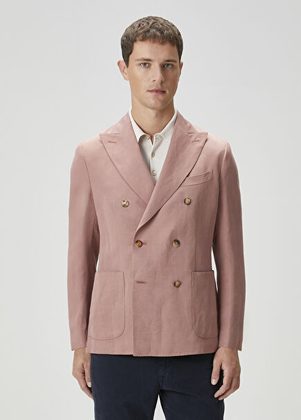Pink Double-Breasted Jacket