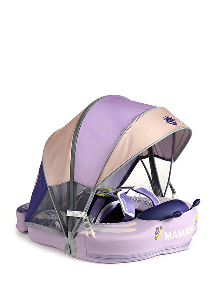 Pink Butterfly Dreams Safe Canopy Foot Support Baby Swim Ring