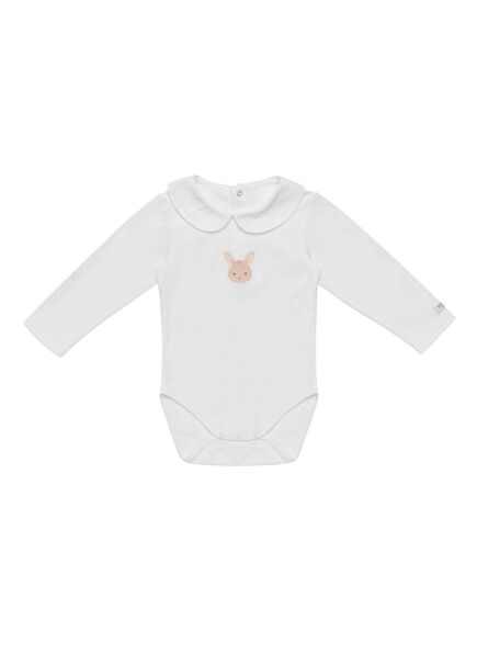 Davo Beyaz Organik Pamuk Bebek Tulum