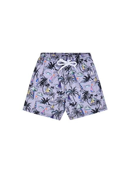 Lanny Kids Lilac Patterned Swim Shorts