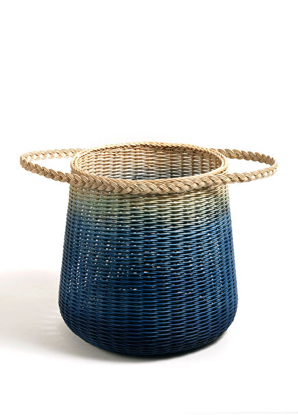 Java Blue Rattan Basket