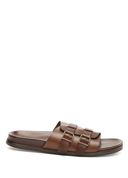 Bitter Coffee Men's Casual Leather Slippers