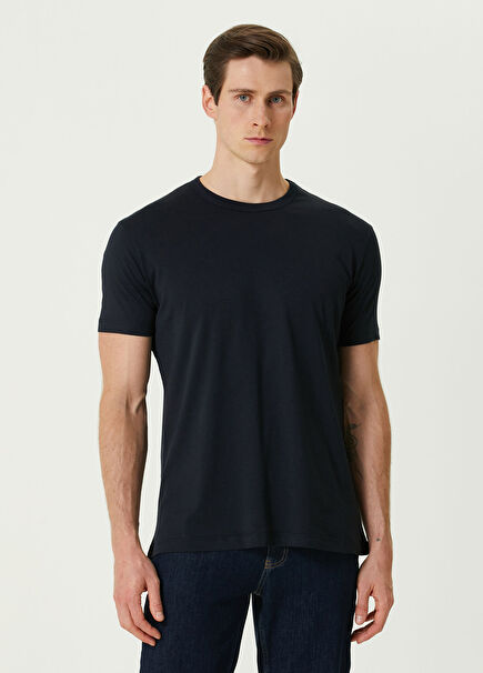 Bosphorus Premium Modal Qsimple Muscle Up Fit Koyu Lacivert Kısa Kollu Erkek T-shirt