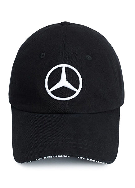 Siyah Logo Nakışlı Erkek Şapka