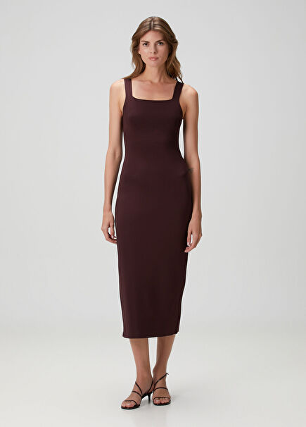 Dixi Burgundy Midi Dress