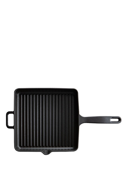 Kitchenware Elegance Black Square Grill Cast Iron Pan 25 cm