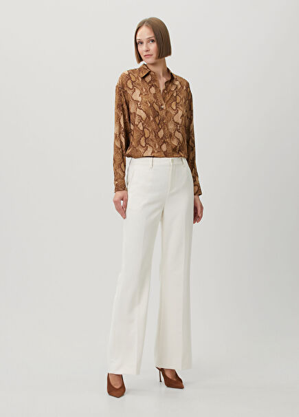 Cream Flared Pants