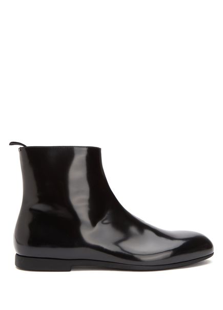 Black Men's Leather Boots