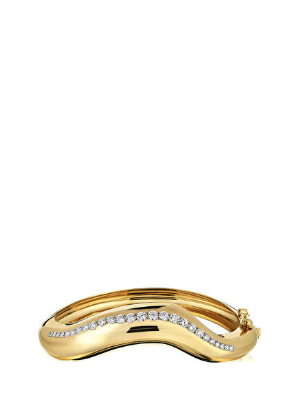 Stream Diamond Women's Gold Bracelet