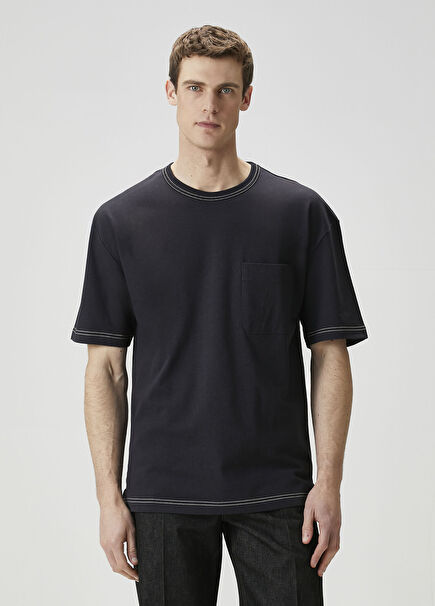 Black Contrast Stitch T-shirt