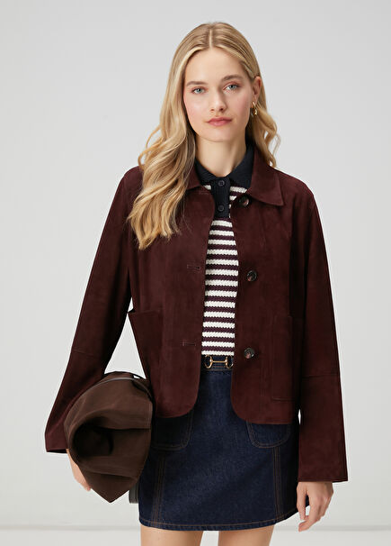 Bordo Süet Ceket
