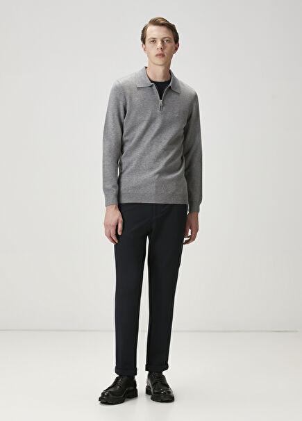 Lacivert Flanel Pantolon