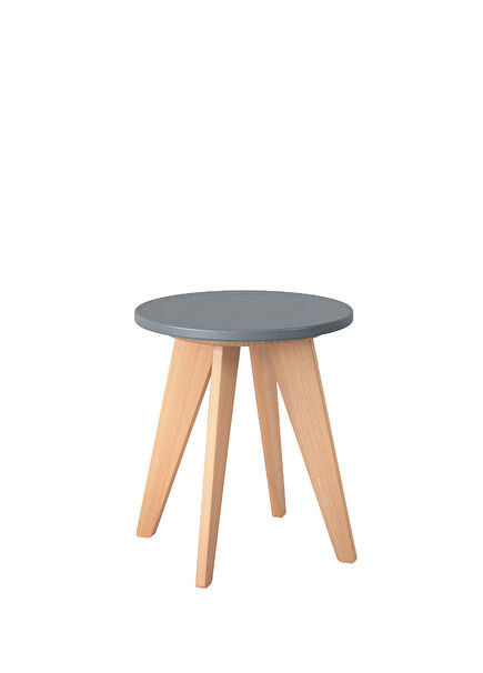 Gri Ahşap Çocuk Taburesi