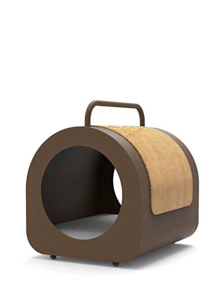 Dark Brown Cat House with Purr Cushions