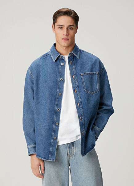Relaxed Fit Blue Denim Shirt
