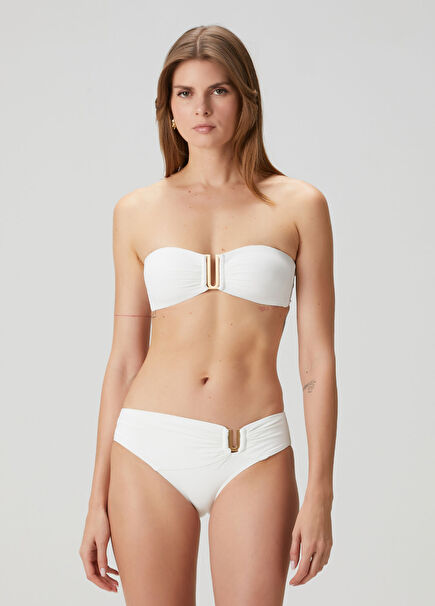 White Metal Accessories Bikini Top