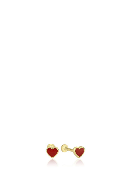 Kalp 14 Ayar Altın Kadın Tragus Piercing