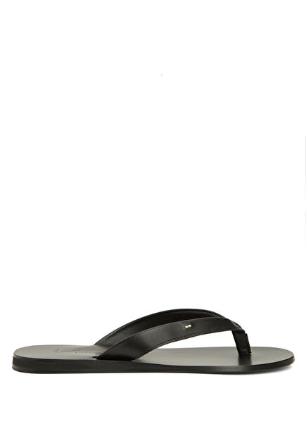Black Men's Leather Slippers