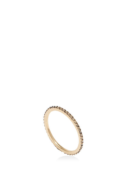 Womens Gold Ring With Gold Diamond Stone