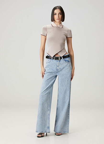 Mavi Taşlı Jean Pantolon