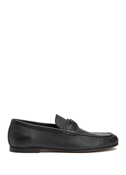 Vlogo Black Men's Leather Loafer