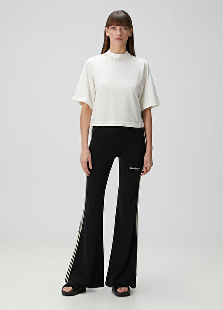 Black Ecru Striped Pants