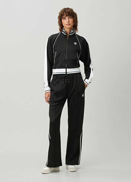 Black White Striped Sweatpants