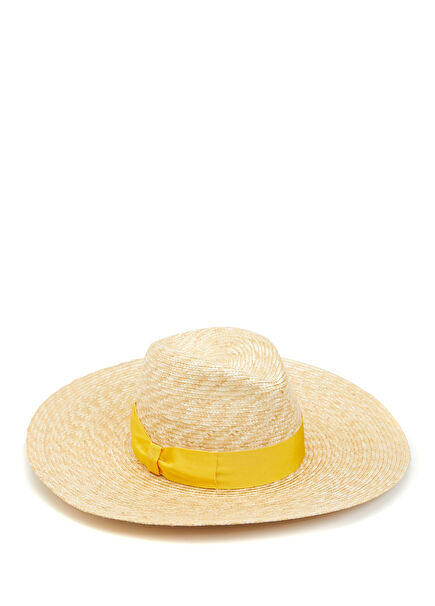 Cream Yellow Womens Straw Hat