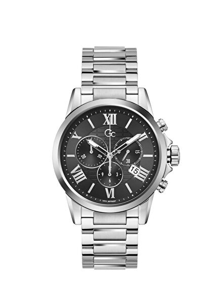 GCY08014G2MM Metalik Gri Çelik Erkek Kol Saati