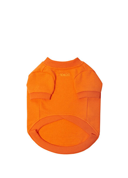 Turuncu Whatever Sloganlı Köpek Sweatshirt