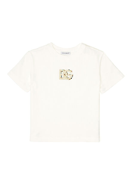 Beyaz Logolu Erkek Çocuk T-shirt