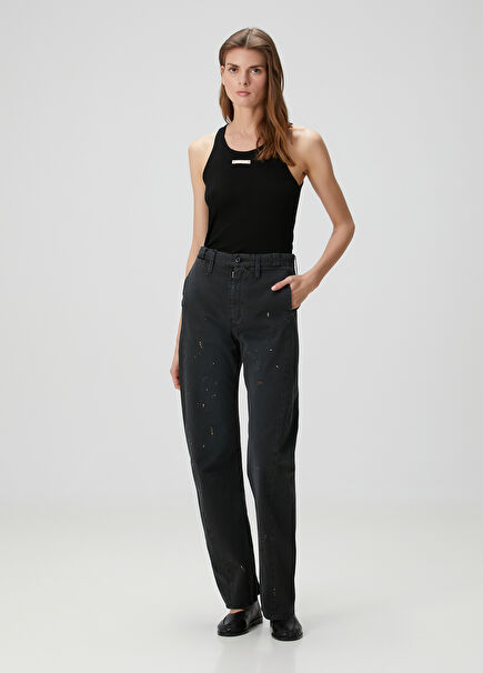 Black Printed Pants