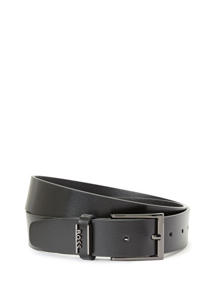 Black Men's Leather Belt