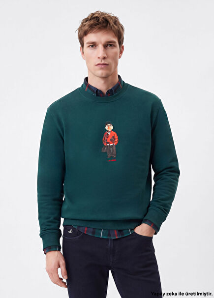 Clubby Koyu Yeşil Oversized Sweatshirt