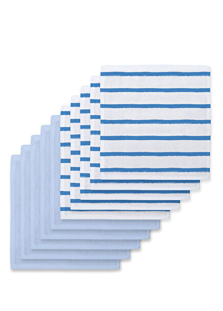 Coco Brush & Endless Blue Muslin Pack of 10 Baby Mouth Diapers