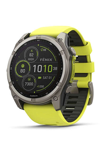 Fenix 8 Solar Sapphire Titanyum Amp 51 mm Sarı/Grafit Silikon Kayışlı Akıllı Saat