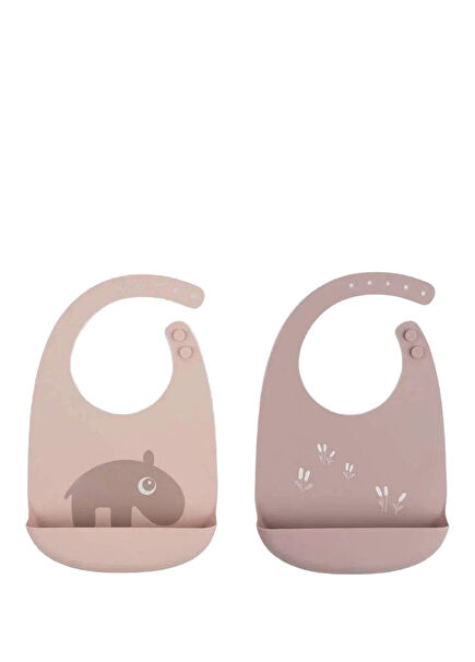 Ozzo Pink Silicone 2-Pack Kids Bib