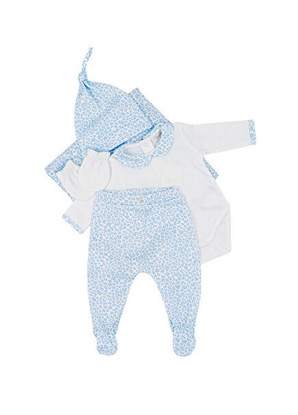 Blue Leopard Print Baby Boy Gift Set