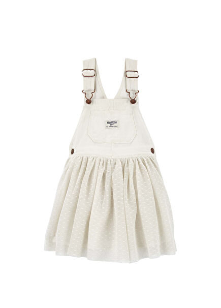 Bej Cepli Kız Bebek Etekli Salopet