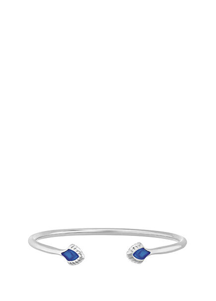 Paon Blue Gümüş Kristal Esnek Unisex Bileklik 